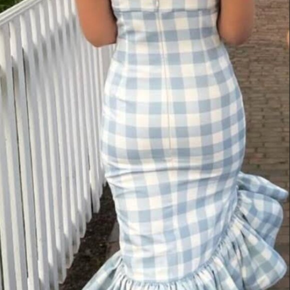 LA PALMA DRESS IN BLUE GINGHAM by Leal Daccarett (OTM Exclusive!) - Picture 6 of 6